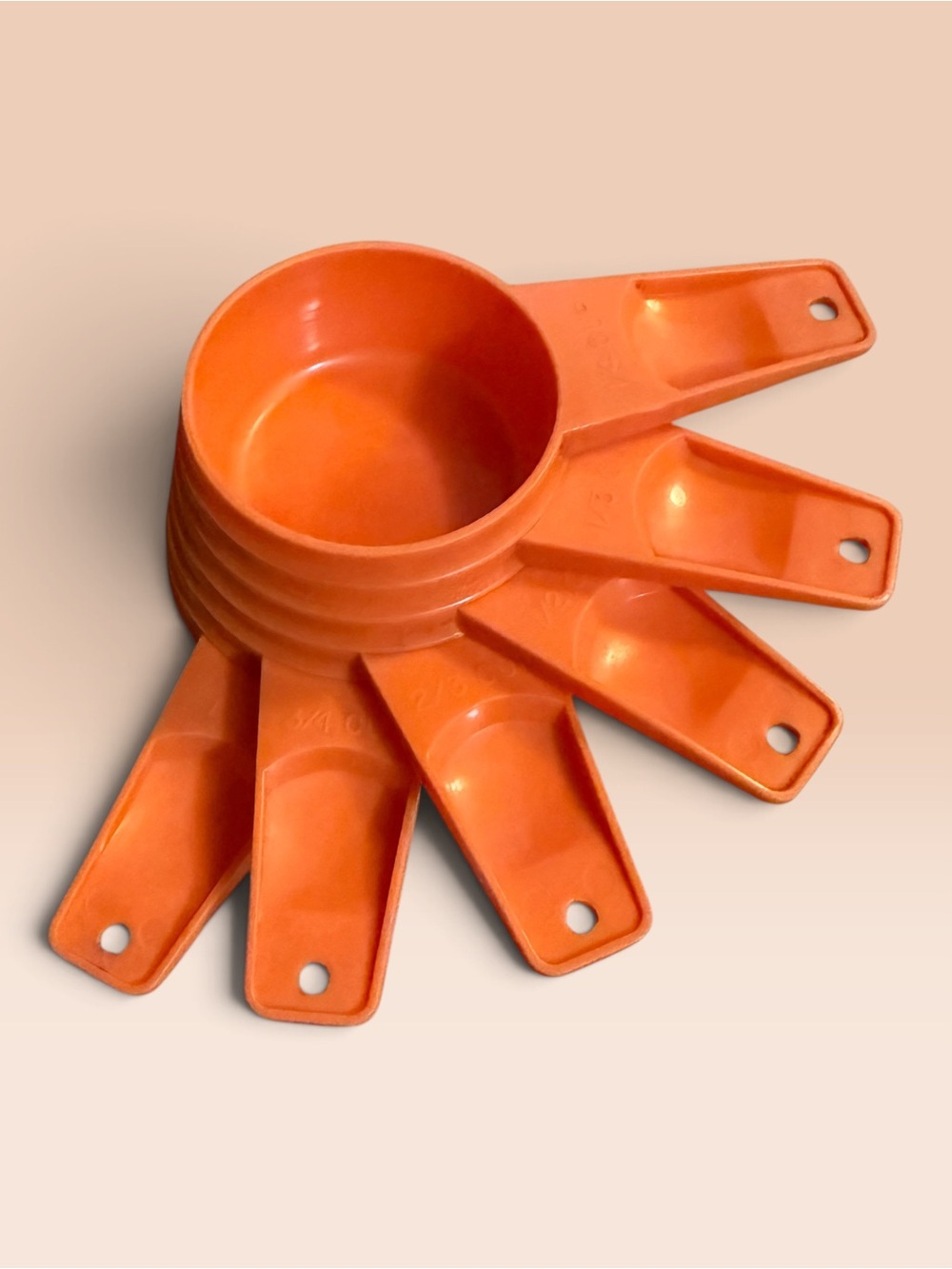 Vintage Tupperware Harvest Orange Measuring Cups - 1970’s